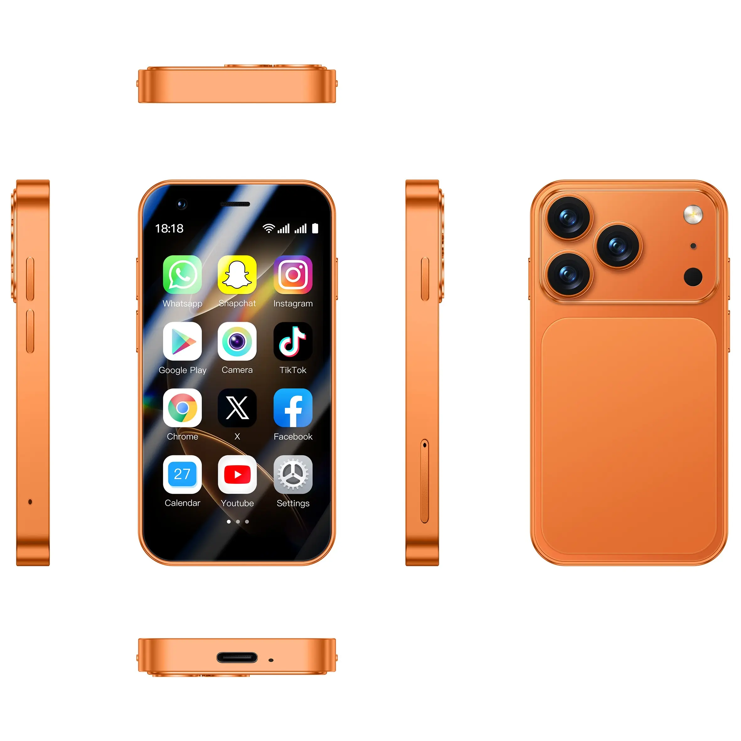 3-inch Android Mini Portable Smartphone, 2GB+16GB, 64GB TF Expand