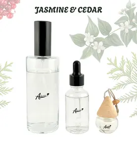Jasmine & Cedar -Core Bundle Aromatherapy Home Spray, Water Soluble Essence, & Car Air Freshener for Calm & Clarity