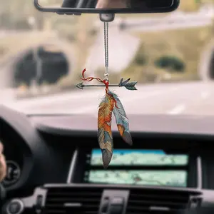 Native American Car Hanging Flat 2D Ornament, Gift For New Car