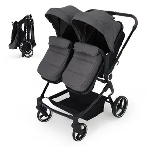 GAOMON Double Stroller for Newborn and Toddler, Tandem Strollers with Lightweight Compact Fold, Adjustable Cancline & Canopy, Parent Cup Holders, for Twins Infant Toddler Kids Travel