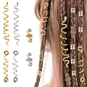 European and American braided spiral hair clips, DIY accessories, alloy spring accessories, dreadlock hair extension rings, hair ties, headwear
