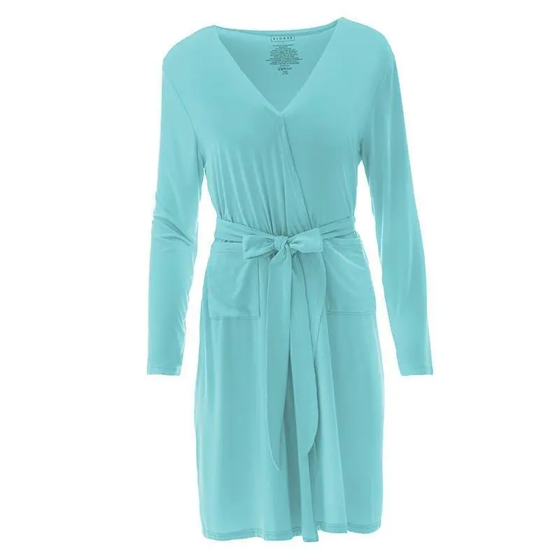 Women's Solid Bamboo Maternity/Nursing Robe - Iceberg