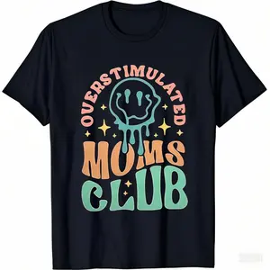 Overstimulated Shirt Women Mental Health Awareness T-Shirts Anxiety Tees Oversized Overstimulated Mom Short Sleeve Tops