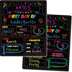 First and Last Day of School Board, 10 X 12 in Double Sided First Day of School Board, Paper  to Class Chalkboard for   Memories and Milestones