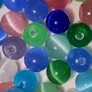 Beyomd the Moon 8mm Glass Moon Glow Beads for Jewelry or DIY - Handmade Beads for Crafting and Beading