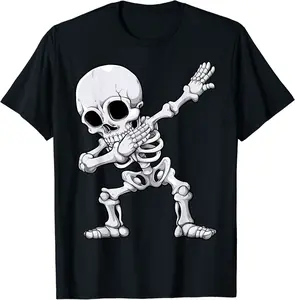 Halloween Boys Men Dabbing Skeleton Skull Rib Cage Dab Dance T-Shirt - Ronniemu Shop 61B09FPXL3WT