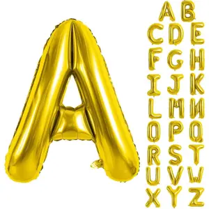 40 Inch Gold Letter A Large Aluminum Foil Balloons for Birthday Party Decorations