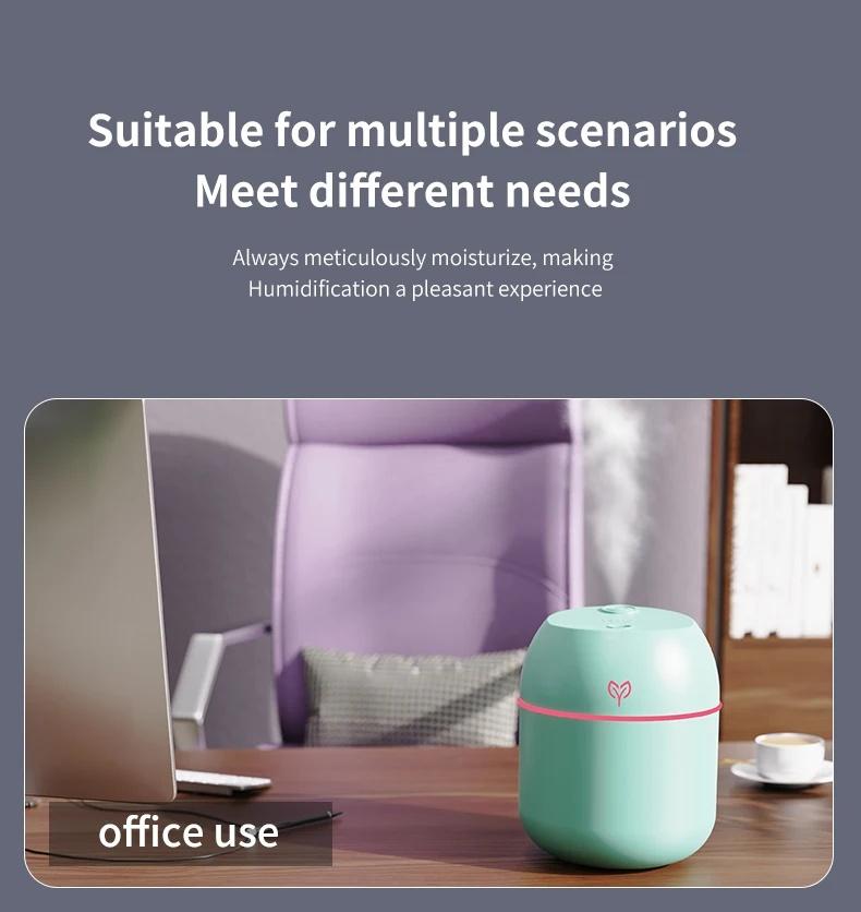 220ml Compact Shape Cooling Mist Humidifier - Corded USB A Plug, Flexible Portable, Adult Unisex Aromatherapy Sleep Aid, Essential Oil Diffuser, No-Battery Required, 6H Continuous Mode, Effective Mist Atomizer for Indoor Use (Home Supplies, Party Gift), C