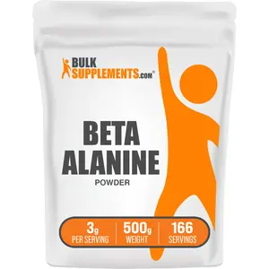 BulkSupplements Beta Alanine Powder - Dietary Supplement - Edible - Muscle Supplements - Fitness - Amino Acids - Workout - 500g - 3g Per Serving