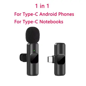 K60 New Wireless Lavalier Microphone Portable Audio Video Recording Mini Mic for Iphone Android Live Broadcast Gaming Phone Mic SNZIYAG