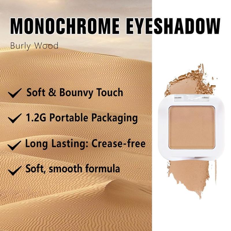 Matte Light Nude Brown Single Eye Shadow Palette Makeup for Older Women, Burly Wood Cream Eye shadow Palette Single for Older Women Matte, High Pigment Monochrome Eyeshadow