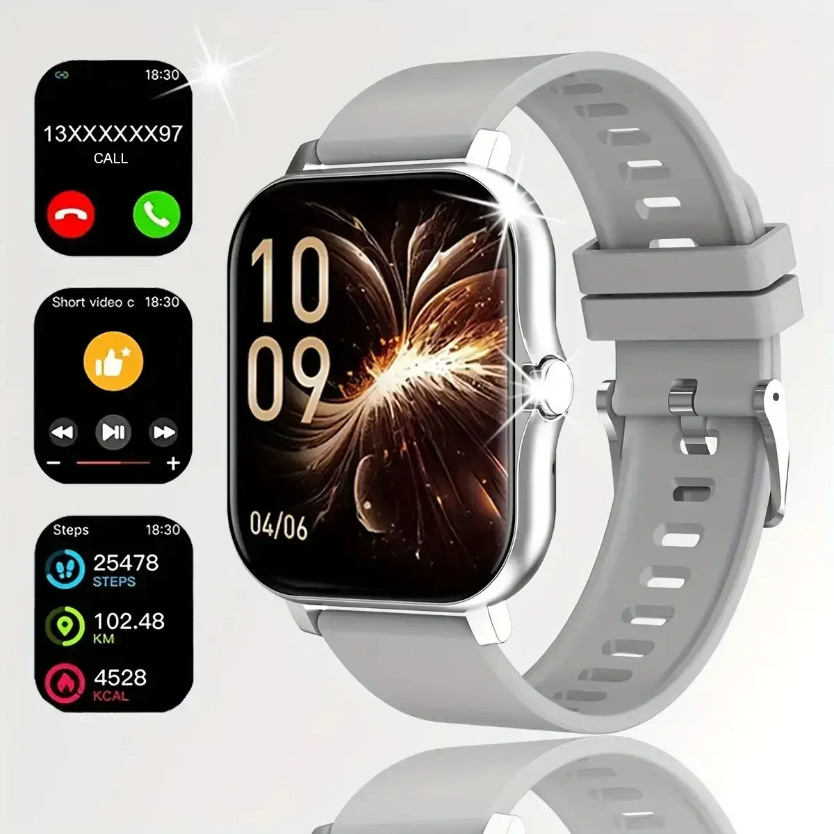 Smart Watch for Men & Women, 1.83" Touchscreen Digital Watch with Basic Step Counter, Daily Activity Display, Notification Reminder, Lightweight Sports Style, Compatible with iOS & Android