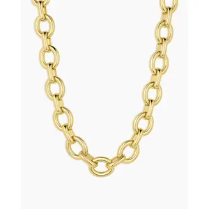 gorjana – Adriana Necklace – 18K Gold-Plated Bold Link Chain Necklace – Statement, Sculptural & Effortlessly Sophisticated