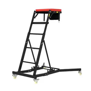 GARVEE Adjustable Automotive Creeper - Heavy Duty 400LB Capacity Mechanic's Creeper With Locking Wheels & Tool Pouch (49"-69" Length) for Truck, SUV & Garage Vehicle Maintenance