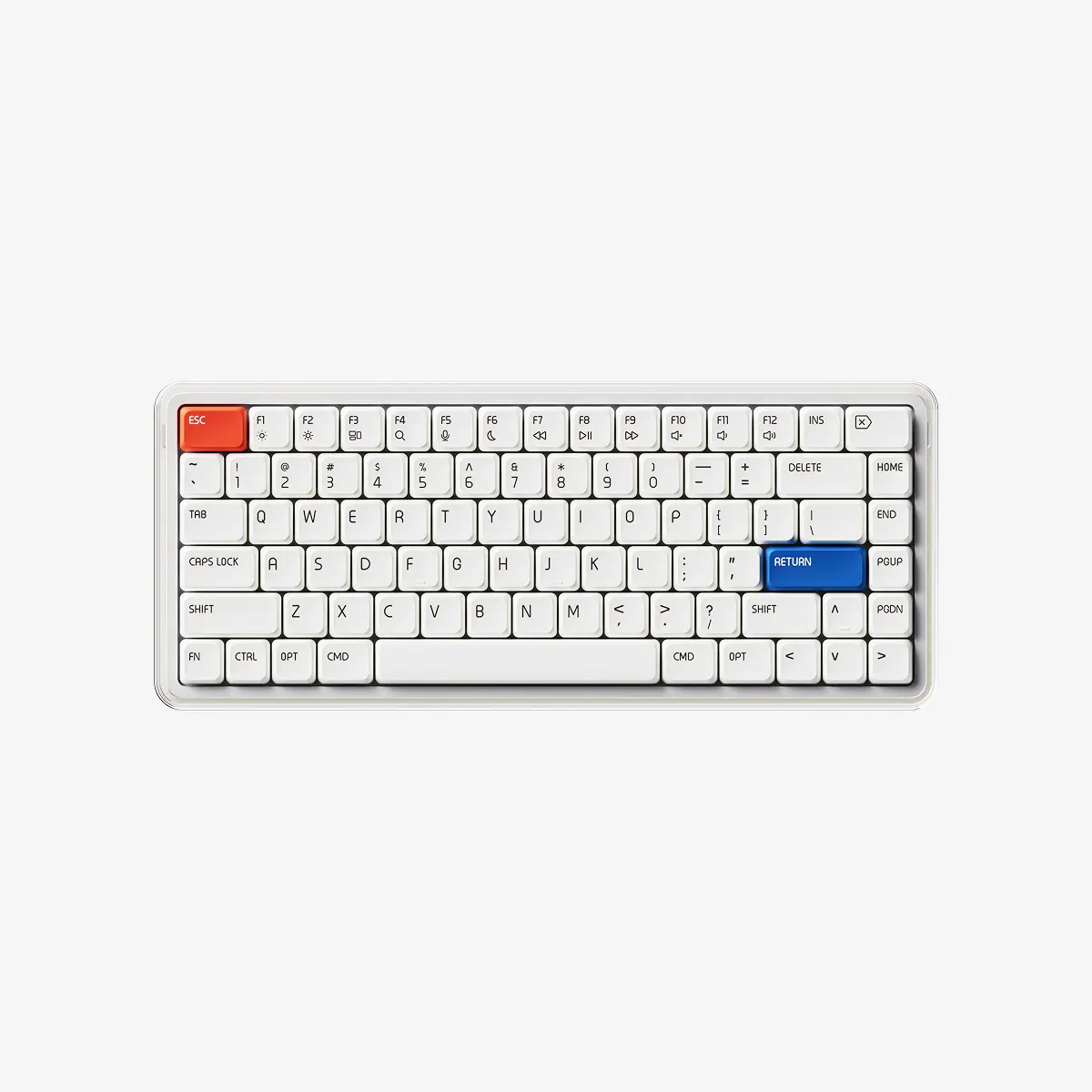 MelGeek O2 Low Profile Tri-mode Wireless Mechanical Keyboard, Bluetooth & 2.4GHz, RGB Backlit, 83 Keys for Mac & Windows