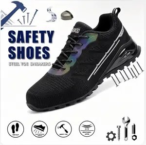 Men's Steel Toe Shoes Indestructible Work Safety Puncture-Proof Lightweight Composite Toe Sneakers Work Casual Fashion Comfortable  Indestructible Design Breathable Non Slip Durable Walking Footwear For All Seasons work shoe