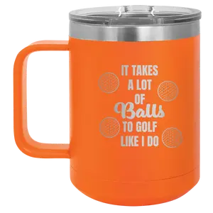 Personalized Lots of Balls 15 oz Mug - Orange