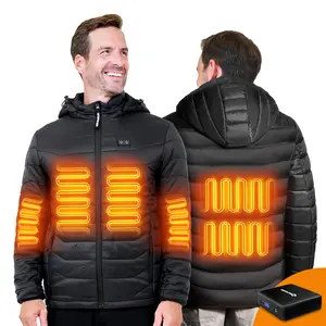 ANTARCTICA GEAR Heated Jacket Lightweight with 12V/5A Power Bank, 6 Areas Winter Coat for Men