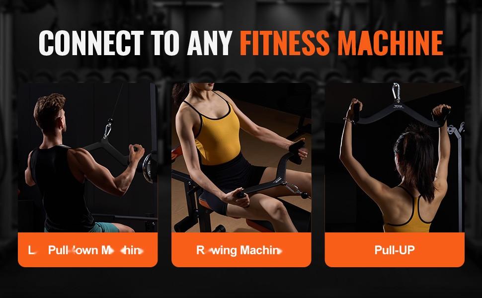 Lat Pulldown Bar And Tricep Handle Attachment For Cable Machines, V-Bar Accessory For Home Gym Strength Training, Durable Steel Construction, Compatible With Most Multi-Gym Systems And Weight Cables