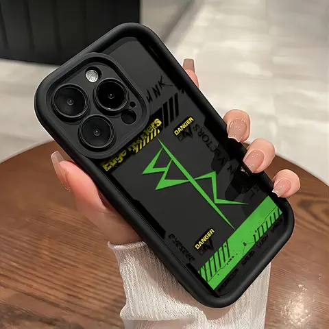 Cyberpunk Pattern Framed Shockproof Flexible TPU Smartphone Case - Easy-Install Casing, Soft Back Cover for iPhone 11, 12-18, Pro Max, Plus, Air, Mini, SE, XS Max - Personalized Protection Phone Accessories