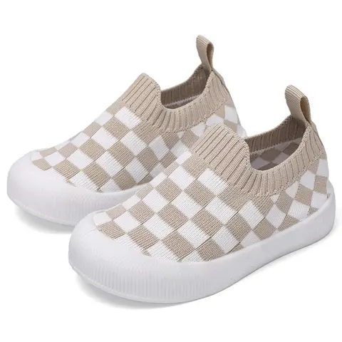 Unisex Baby Slip-On Sneakers - Soft Knit Fabric, Non-Slip Support, Breathable, Soft Rubber Sole, Prewalker Toddler Shoes for 6-9/12-18/24-36 Months Infants, All Seasons, 6 – 9 Months