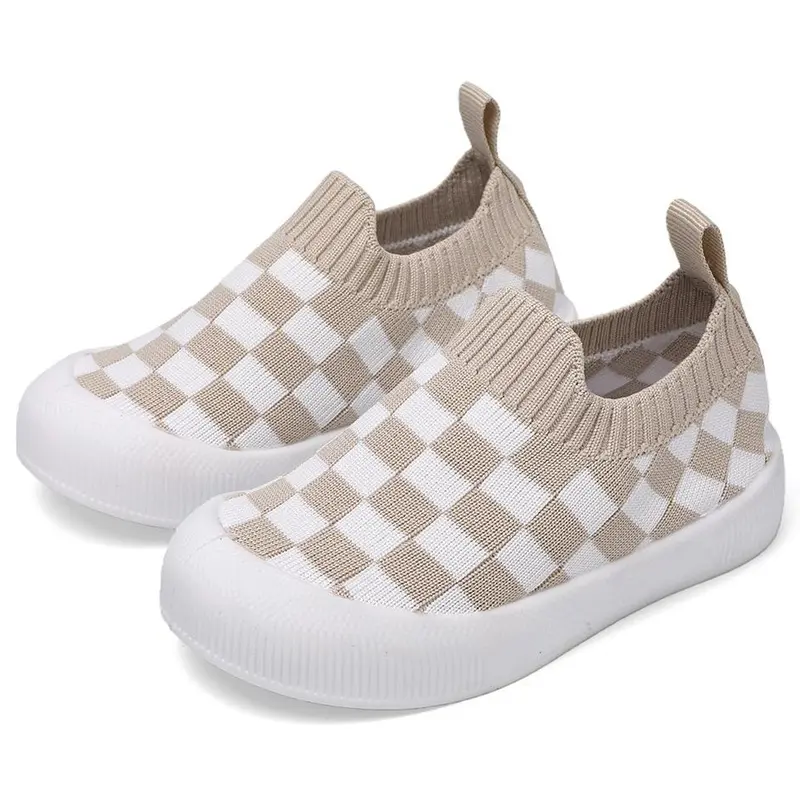 Unisex Baby Slip-On Sneakers - Soft Knit Fabric, Non-Slip Support, Breathable, Soft Rubber Sole, Prewalker Toddler Shoes for 6-9/12-18/24-36 Months Infants, All Seasons, 6 – 9 Months