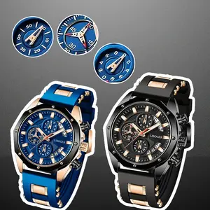Luxury watches Trend men's watches Popular watches Fashion multi-function watches Quartz Analog Wristwatch Quartz Chronograph