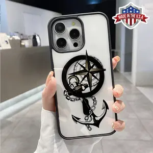 Pirate Anchor Pattern Magnetic Phone Case for iPhone 16 15 14 Pro Max 13 12 11 XR XS Plus Anti-Yellowing Shockproof Lightweight Transparent Acrylic Soft Cover Supports Wireless Charging.