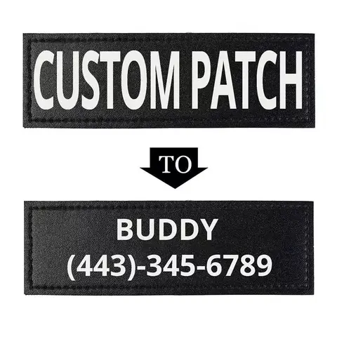 AUROTH SohoChic Custom Reflective Removable Dog Harness Patches - Customizable for Service Dog Training Vests, High Visibility in Low Light, Safety for Training Sessions