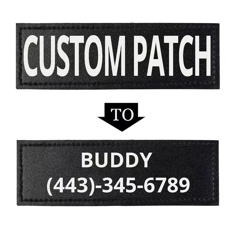 AUROTH SohoChic Custom Reflective Removable Dog Harness Patches - Customizable for Service Dog Training Vests, High Visibility in Low Light, Safety for Training Sessions