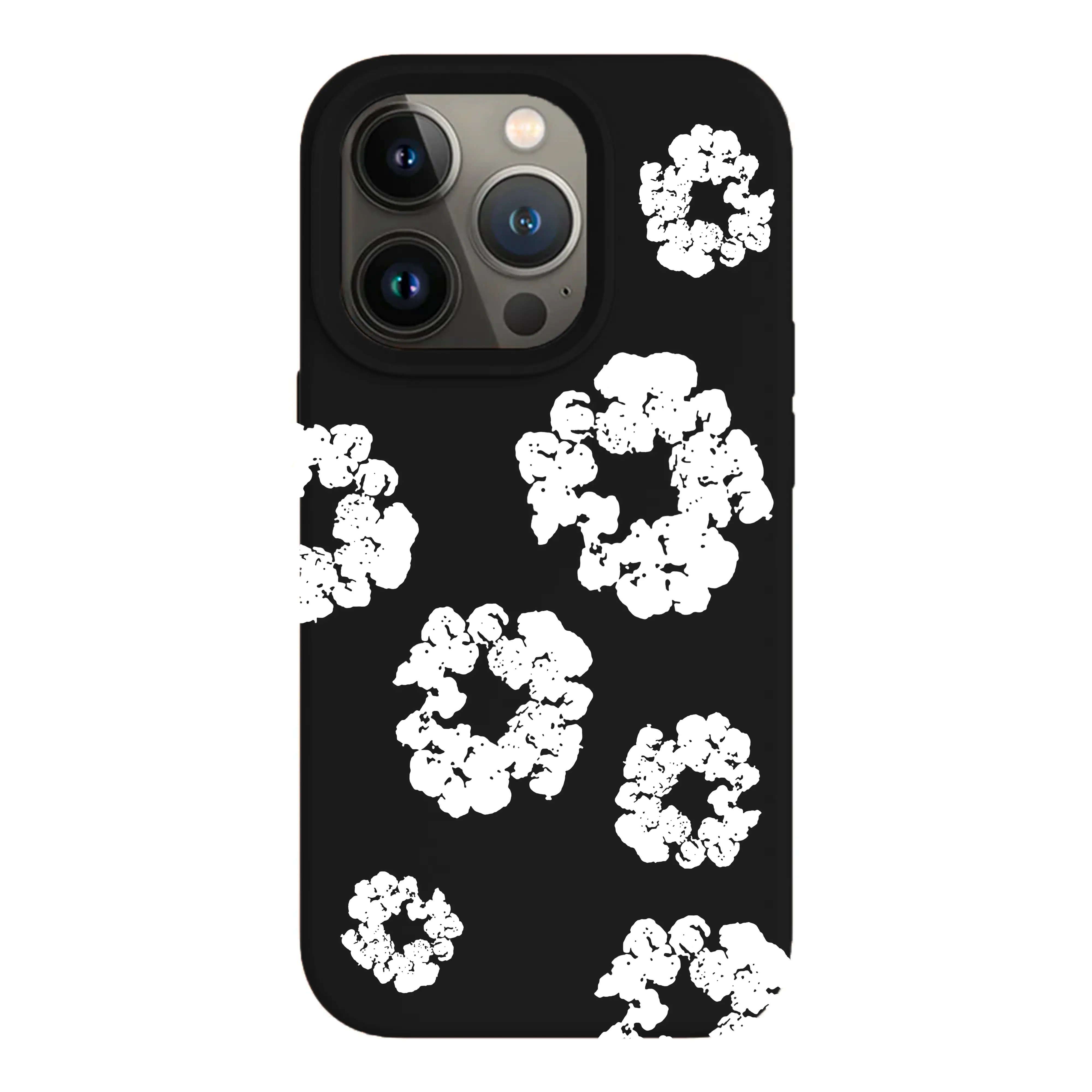Cotton Wreath Smartphone Case (Black/White) by The Case Market, Streetwear-Inspired, Durable, Water-Resistant, Compatible with Handheld Cellphone & Wireless Devices