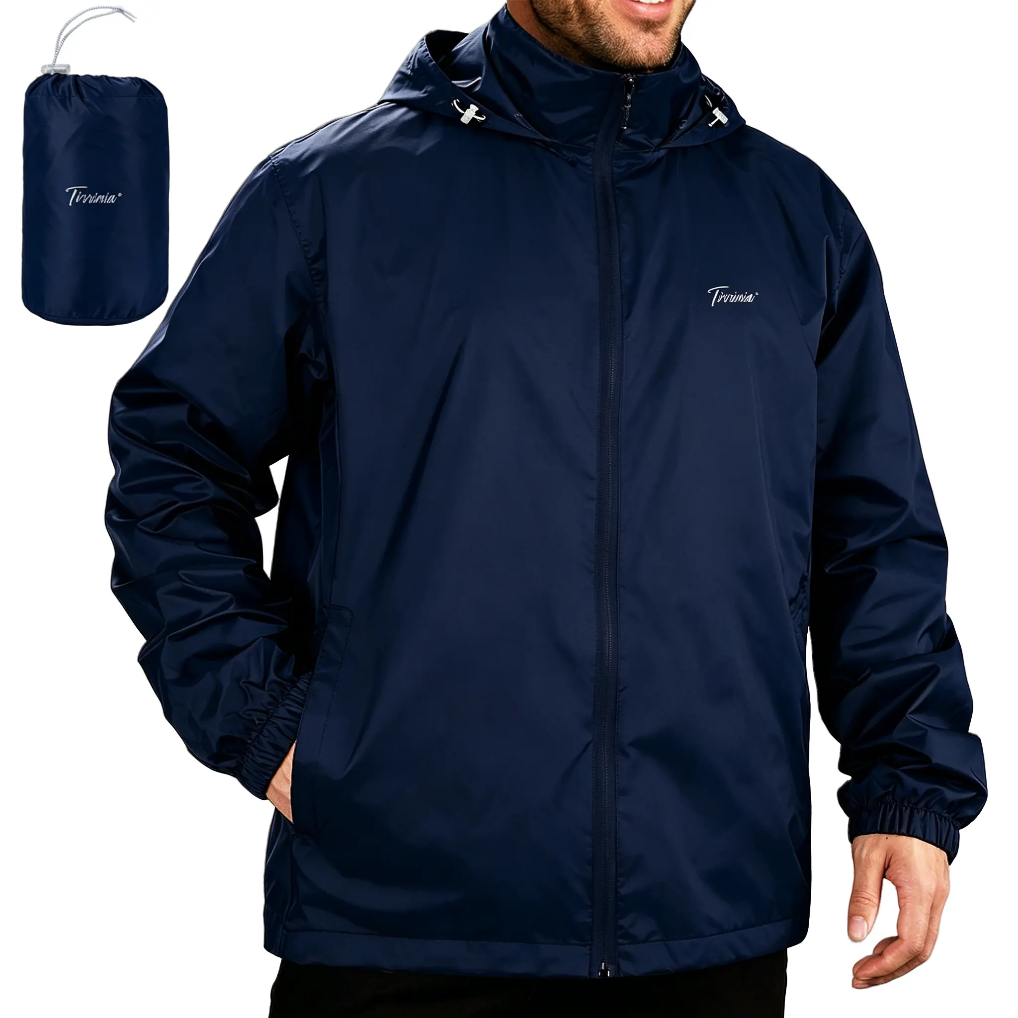 Men's Lightweight Waterproof Rain Jacket – Packable Windbreaker for Hiking, Travel & Everyday Wear