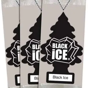 Black Ice 3pk Black Ice Little Trees Air Freshener for Car and Home Odor Elimination