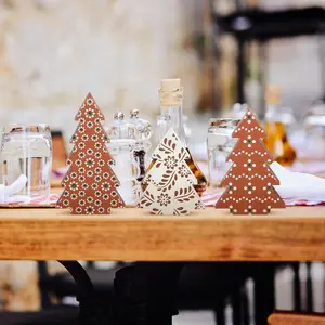 3 Pcs Mexicanos De Barro Christmas Decor Wood Day of The Dead Tree Sign Blocks Dia De Los Muertos Ornament Xmas Tiered Tray Decorations Boho Talavera Decor for Desk Mantel Home