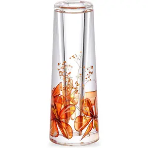 Liquid  Floating Motion Cylinder Oval Flower Vase Boutique Floral ation Orange Flower