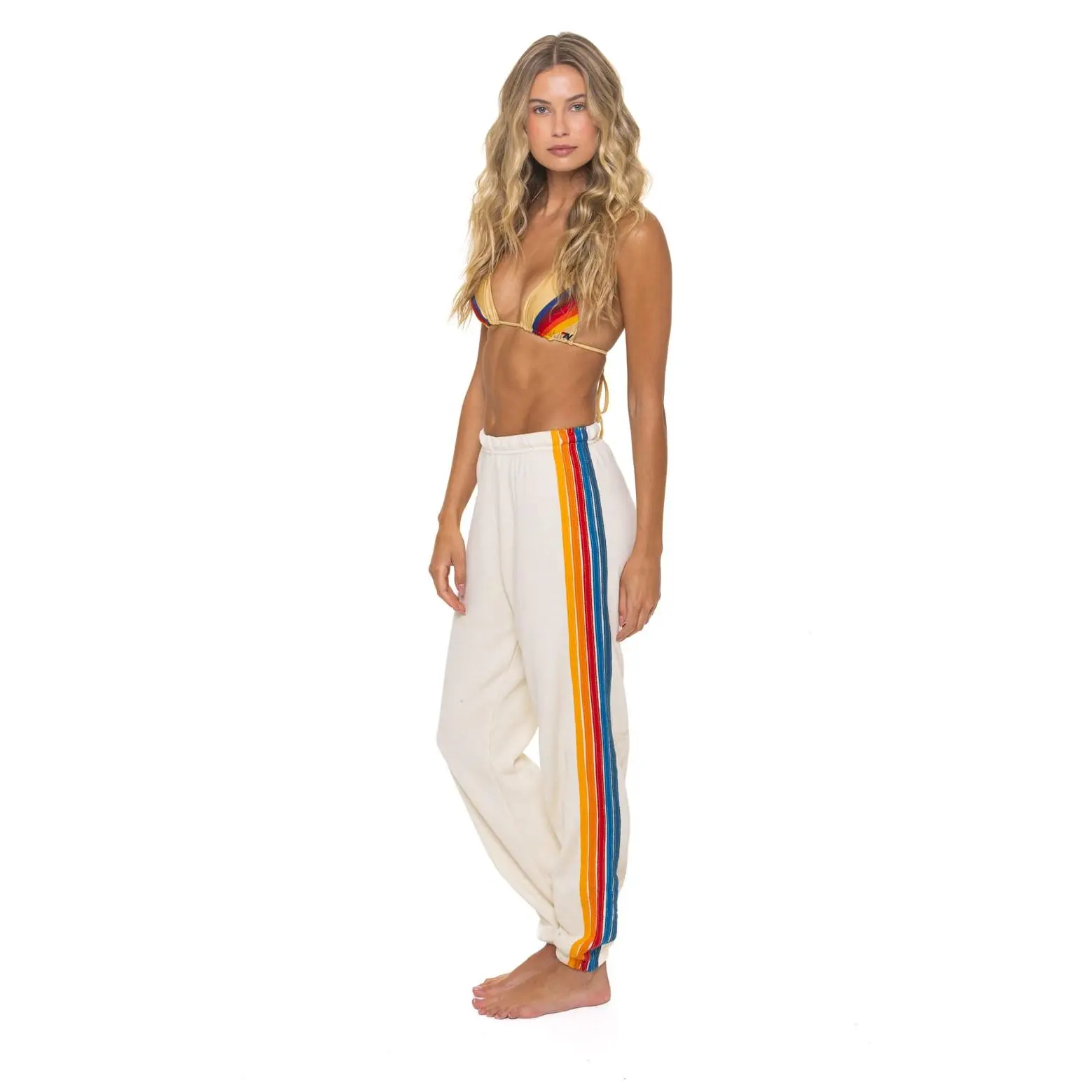 5 STRIPE SWEATPANTS - VINTAGE WHITE