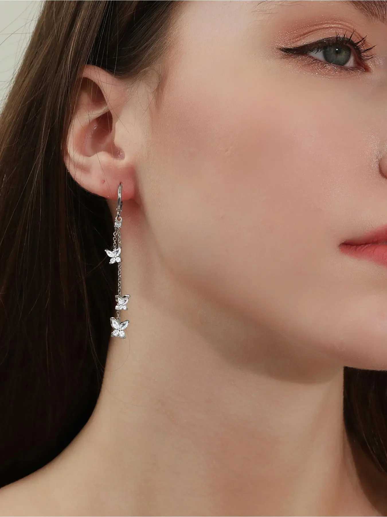 Butterfly Design Dangle Earrings, Fashionable Artificial Zircon Decor Drop Earrings for Women, Casual Jewelry for Party, Daily Decor, Trendy All-match & Exquisite Jewelry for Birthday Gift, Trendy Fashionable Accessories, Earring Pack