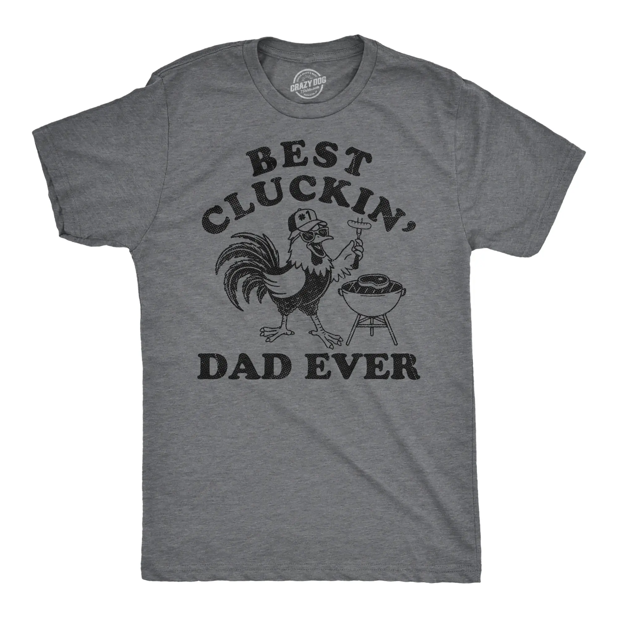 Mens Funny T Shirts Best Cluckin Dad Ever Sarcastic Fathers Day Graphic Novelty Tee for Men Mens Funny T Shirts Cool Vintage Fashion T-Shirt Gift Classic Menswear Dad Joke Apparel for Men Funny Sarcastic Short Dark Grey