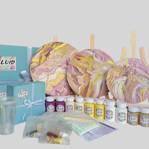 Fluidart Box Circle Triplet Art kit .Best gift for everyone.