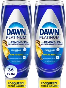 36oz (2×18oz) Platinum EZ-Squeeze Dish Soap, Fresh Rain