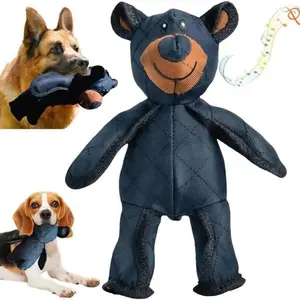 Extra Large Durable Plush Dog Toy, Expressive Eye Filled Bear, Canvas Material, Suitable for All Dog Breeds, Chew Resistant