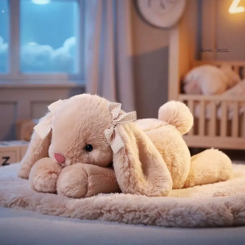 One super soft plush rabbit with expressive eyes, a soft pet plush toy for playing and interactive games with your pet. A comfortable home decoration item Soft Stuffed Animals Soft Cuddly Gift Cute Stuffies Bunny