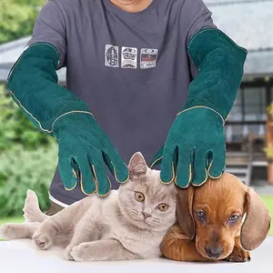 Durable Dog Training Bath Gloves, Animal Handling Gloves, Anti-Bite Long Protection, Synthetic Fiber, Suitable for Cats Dogs Snakes Falcons Zoo Workers