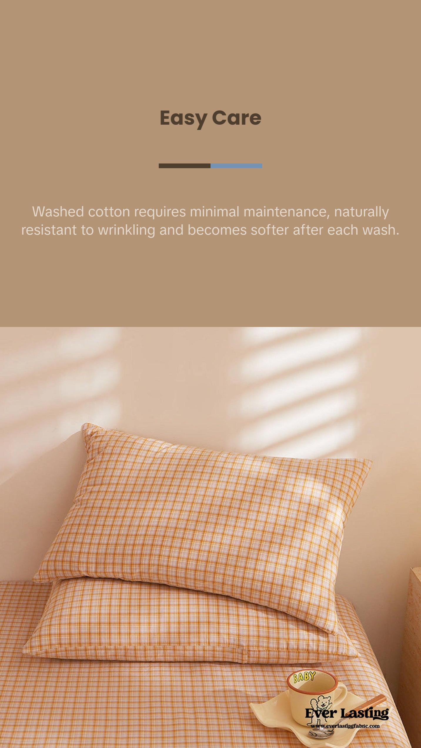 Fresh Plaid Washed Cotton Pillowcases