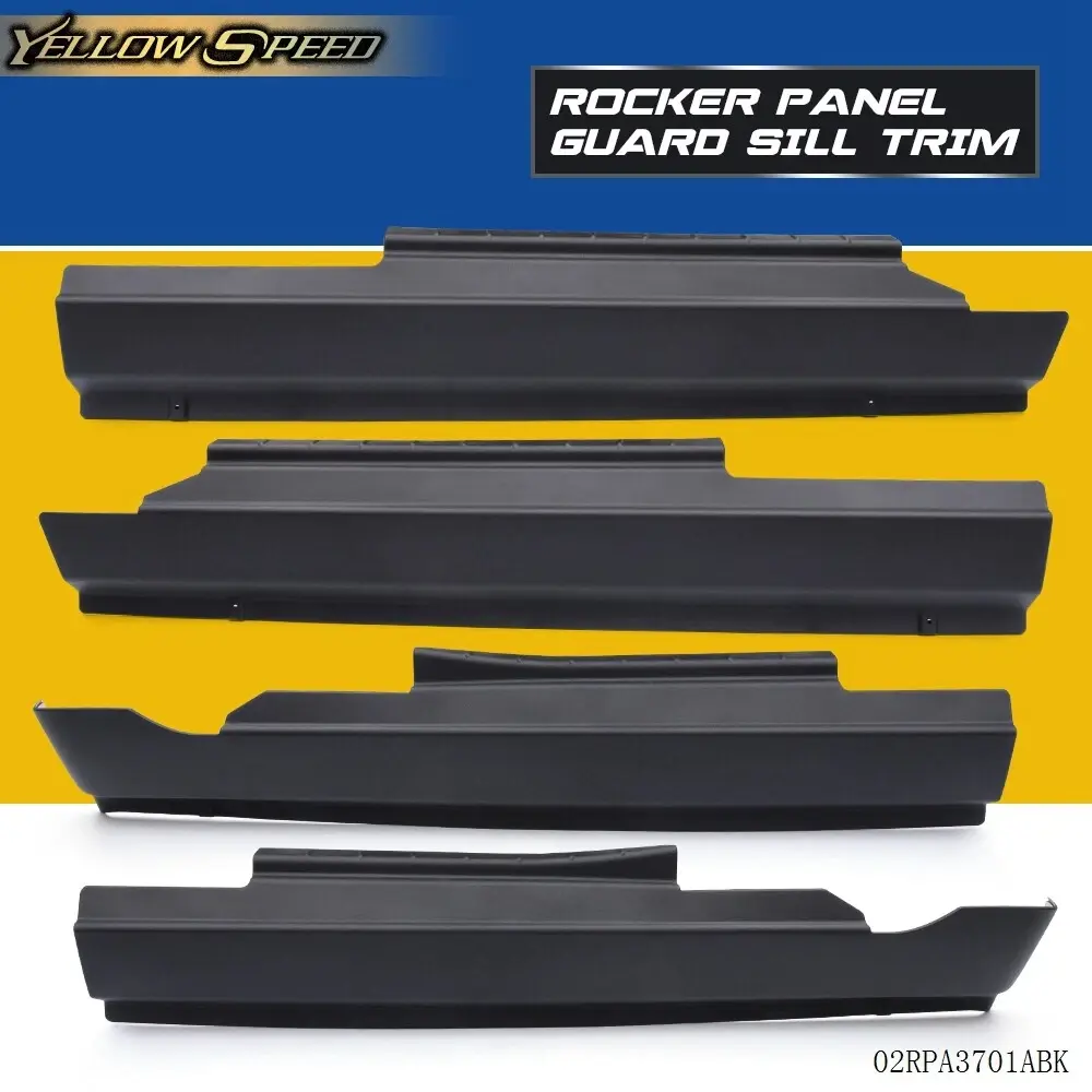 ALLGOOD Rocker Panel Protector Guard Trim Set - 4-Piece Tough Plastic, Trimfit Coverage, Full Rocker Cover for 2009-2018 Dodge Ram Crew Cab, Front+Rear Left+Right Exterior Body Kit with Heavy Duty ABS Scratch & Debris Protection