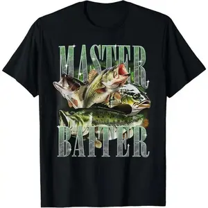 Master Baiter Bass Fishing T-Shirt | Vintage Realistic Fish Graphic Tee | Funny Fishing Humor Shirt | Angler Gift Idea | Casual Outdoor Streetwear | TikTok Fishing Pick