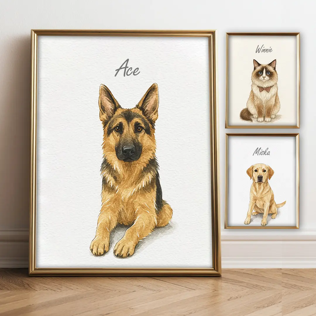 Custom Pet Portraits Using Pet Photo Personalized Digital Dog Portraits Cat Portraits Custom Dog Portraits Custom Pet Art Pet Drawing Poster