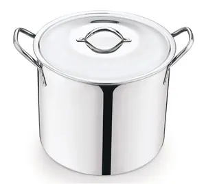 8-Qt Stainless Steel Stock Pot with Metal Lid, Ultra Durable, Stay-Cool Handles, Hand Wash Only