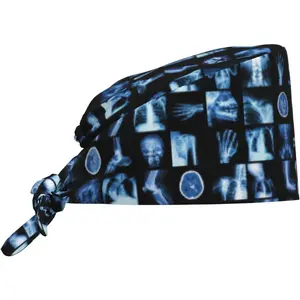 Surgical Scrub Cap with Sweatband Adjustable Tie Back Working Cap for Men Women