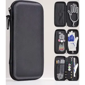 Golf Glove Holder Case with Removable Glove Shaper, Portable Caddy Organizer for Divot Tools, Tees & Ball Markers